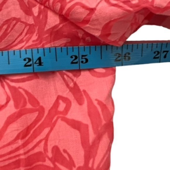 RUBY RD Shirt/Topper BURNOUT FLORAL‎ ROLL TABS Button-Up Pink 18W BARBIE COTTAGE - Picture 4 of 10